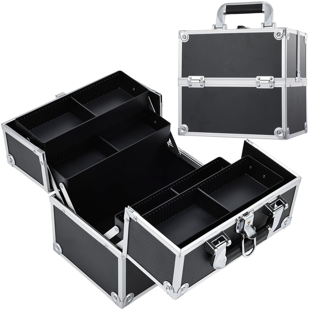 FRENESSA front view showing compact lockable professional makeup case and portability
