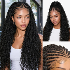 Frodio front lace wig showing 13x5 lace and natural hairline benefit seamless look