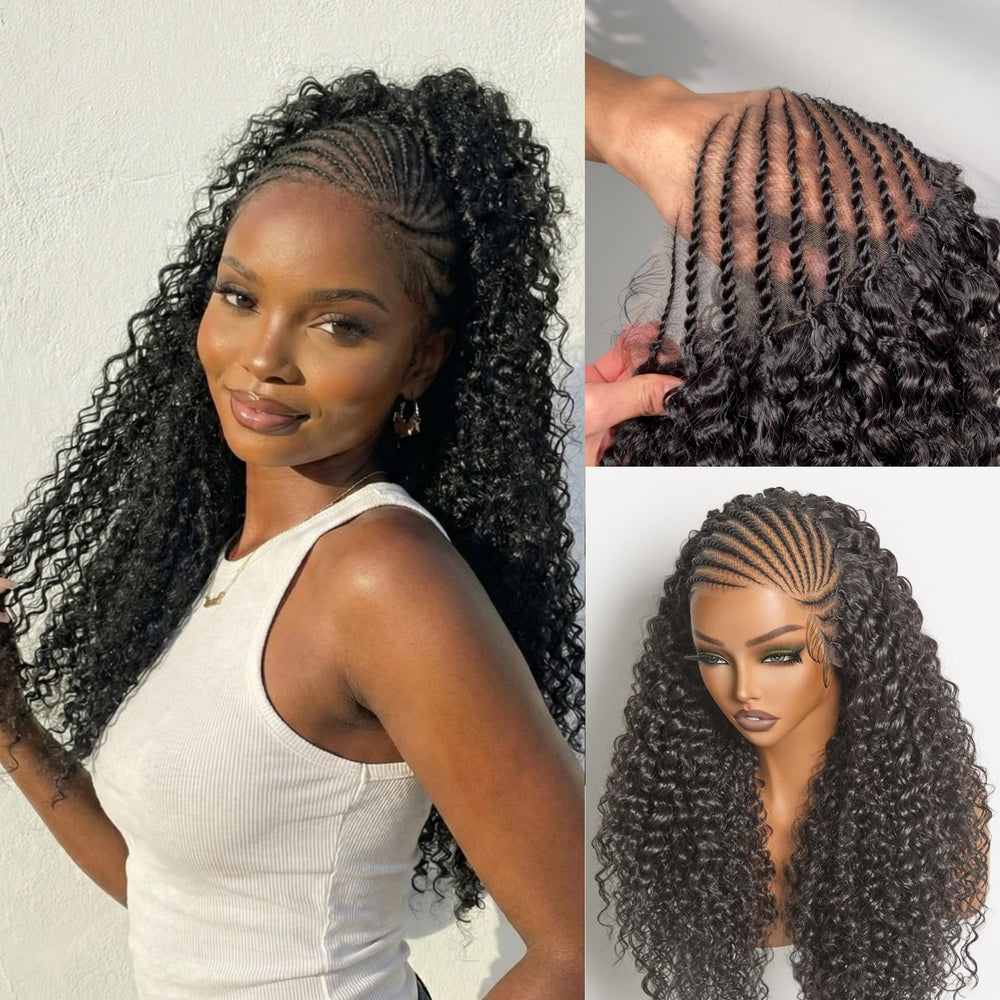 Frodio front view lace front wig showing natural hairline and easy wear benefit