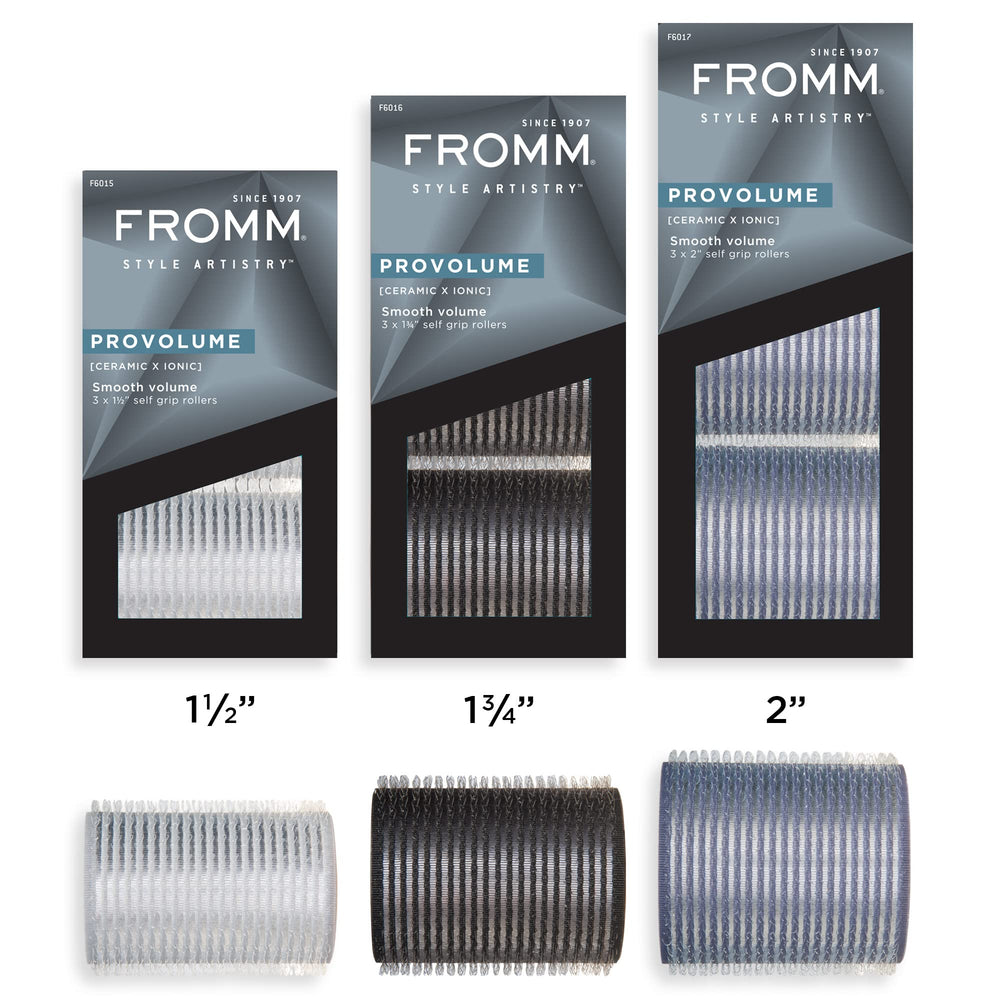 Fromm ProVolume front packaging showing 1.5, 1.75, 2 inch rollers and bundle benefit