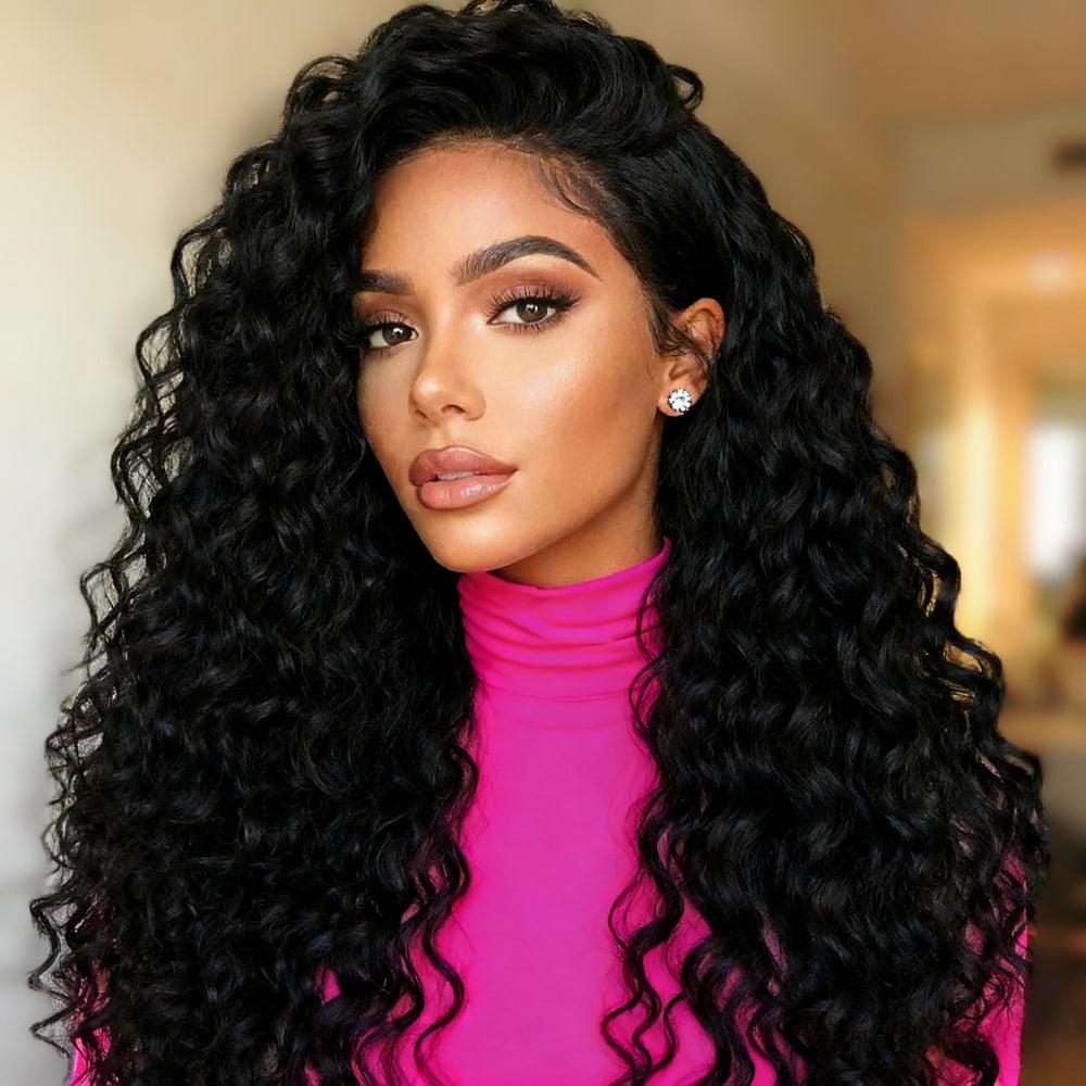 Fronbanis front view half wig showing natural hairline and easy blend