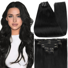 Full Shine front packaging showing 24-inch jet black extensions and quick result