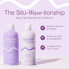 Function of Beauty shampoo pump and label close-up highlighting gentle cleansing