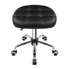 FURWOO front view of oval rolling stool showing compact design and comfort