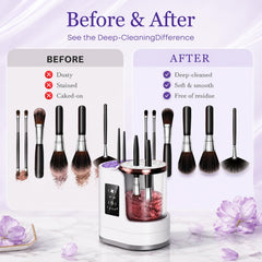 Fuziiav brush in sonic bowl during wash cycle removes makeup efficiently