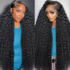 FZJNB front view of 30-inch deep wave wig showing natural hairline and volume benefit