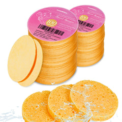 GAINWELL front packaging showing 200 yellow compressed facial sponges and benefits