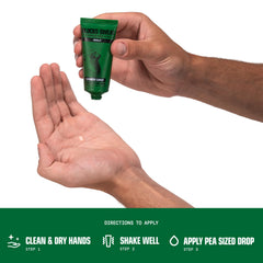 Gamer Grip applied to hand demonstrating quick-dry application for improved control