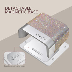 GAOY lamp in use with hand inside showing automatic sensor activation for hands-free curing