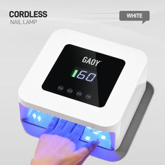 GAOY held in hand to show compact size and portability for mobile nail work