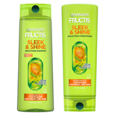 Garnier Fructis front packaging showing bottles and product benefits