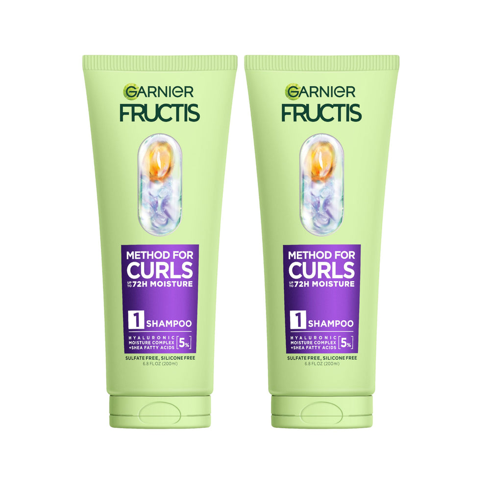 Garnier Fructis front packaging showing the shampoo and curl benefits