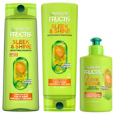 Garnier Fructis front packaging showing full anti-frizz system benefits