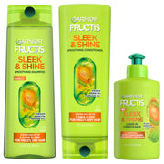 Garnier Fructis front packaging showing full anti-frizz system benefits