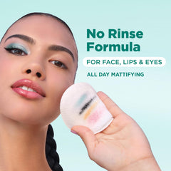 Garnier micellar on cotton pad removing makeup demonstrating effective lift-off