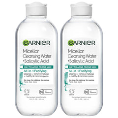 Garnier micellar cleanser front packaging shows product benefits and mattifying claim