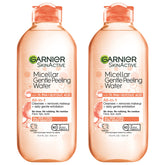 Garnier front packaging showing two-bottle pack and clear benefits