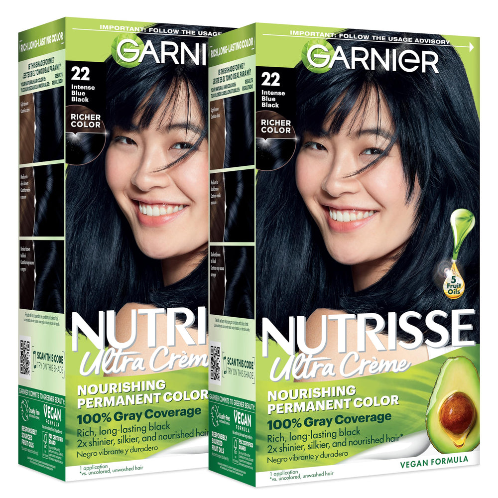 Garnier Nutrisse front packaging showing shade and kit benefit
