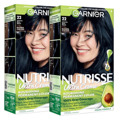 Garnier Nutrisse front packaging showing shade and kit benefit