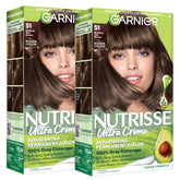 Garnier Nutrisse front box showing shade and kit contents for easy selection