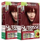 Garnier Nutrisse front packaging showing R3 auburn and benefits