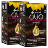Garnier Olia front box showing shade 5.3 and oil-powered benefit