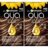 Garnier Olia front packaging showing kit contents and benefits