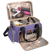 GDNasist front view showing roomy travel makeup bag and organized pockets