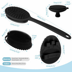 GEENOA back scrubber dual head closeup highlighting lather and exfoliation