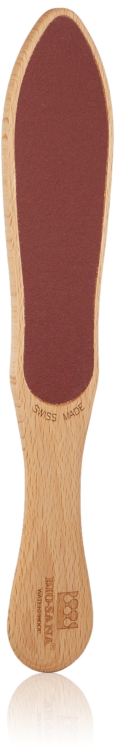 GEHWOL wooden pedicure file front view showing shape and grip for comfortable control