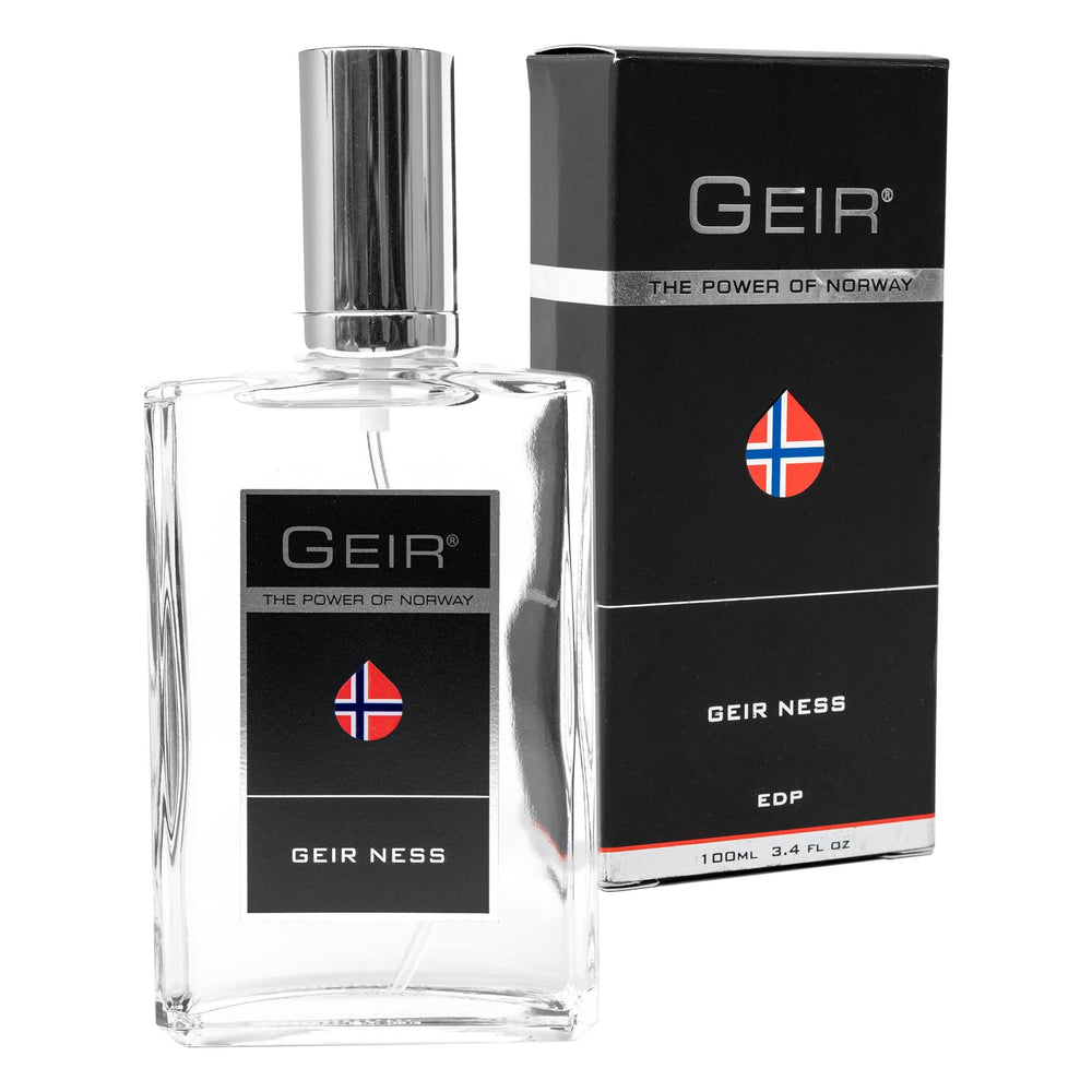 Geir Ness front bottle showing crisp design and fresh scent benefit