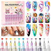 GELLAKTIK front packaging showing 12-color nail art pen set for easy choice