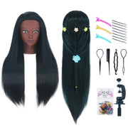 Gemiei front view packaged head showing realistic vinyl face and long hair for styling practice