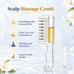 Generic comb tip detail illustrating even product distribution along scalp parts