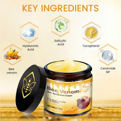 Generic bee venom cream beside coin for scale showing two-piece size