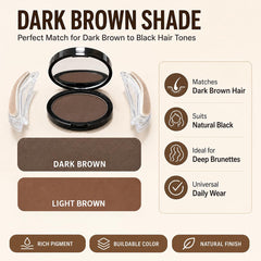 Generic eyebrow stamp application in hand demonstrating fast five-second brow creation