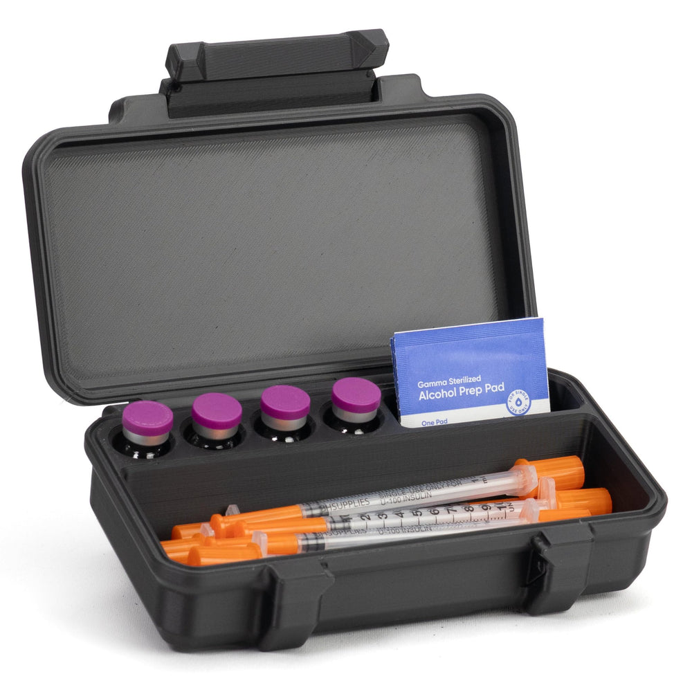 Generic brand front view of closed case showing compact protection