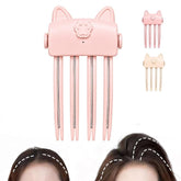 Generic heated volume clip front view showing ergonomic pink body and compact size benefiting easy styling