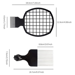 Generic grid comb top view for even sectioning and consistent curl patterning
