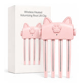 Generic heated root volumizer clip front view showing sleek pink body and clip