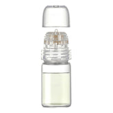 Generic micro infusion front view showing compact applicator and 5ml glass bottle, easy portability