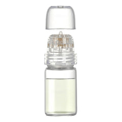 Generic micro infusion front view showing compact applicator and 5ml glass bottle, easy portability