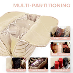 Generic open fold-down vanity layout showing easy product visibility