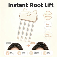 Generic heated root volumizer side profile highlighting ergonomic shape and control benefit