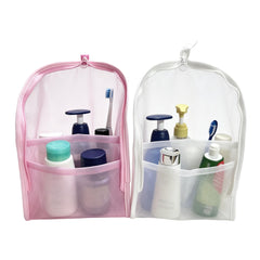 Generic standing toiletry bag front view by Generic shows upright stability and easy access