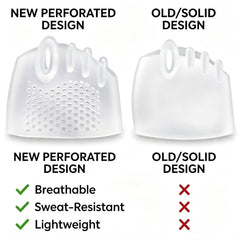 Generic close-up of integrated toe separators demonstrating gentle spacing benefit
