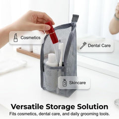 Generic toiletry bag hanging in shower by Generic demonstrates hands-free convenience and access