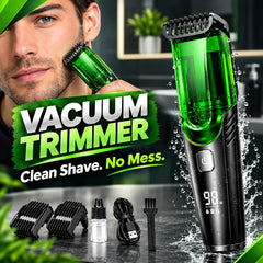 Generic trimmer with guide combs attached showing even trimming across beard