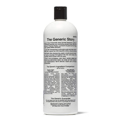 Generic Value Products conditioner texture pouring from bottle, shows creamy slip benefit