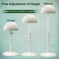 Generic wig stand textured dome closeup holding lace securely for easier styling